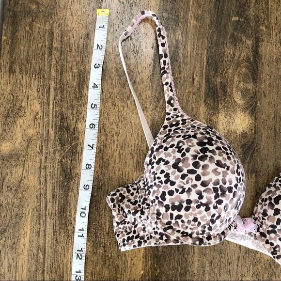 🚨3/$20🚨 Victorias Secret Cheetah Under Wired Supportive Push Up Bra Top Pink 36B - Picture 13 of 14